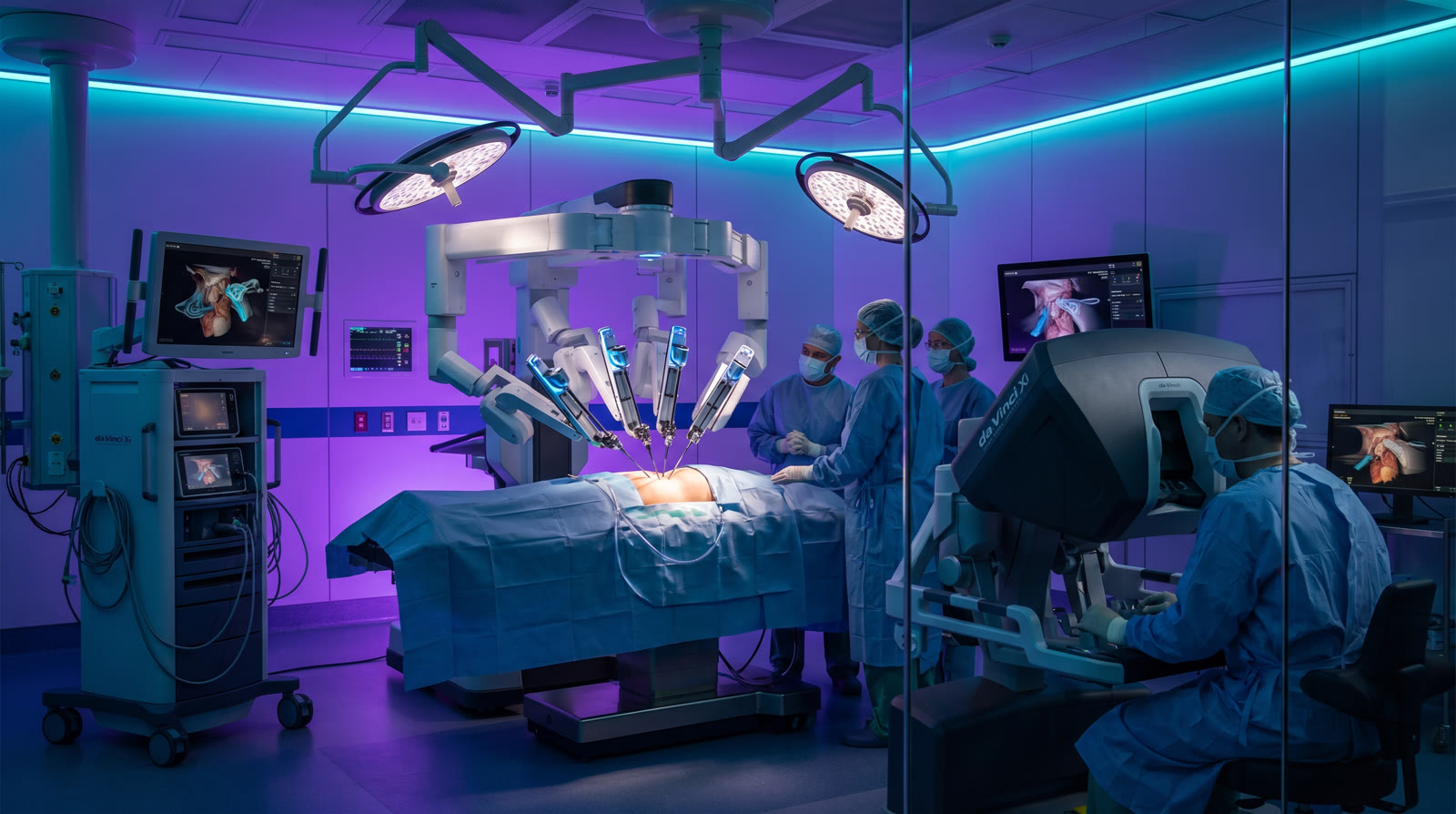 da Vinci Xi robotik platformu ile mesane cerrahisi — ameliyathane
