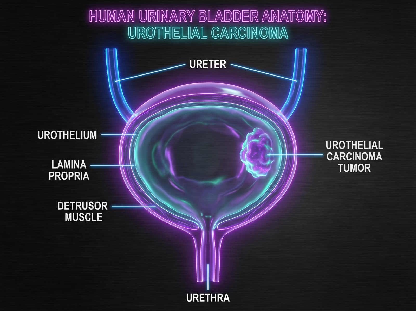 Mesane anatomisi — ürotelyal karsinom, detrüsör kası ve üreterler